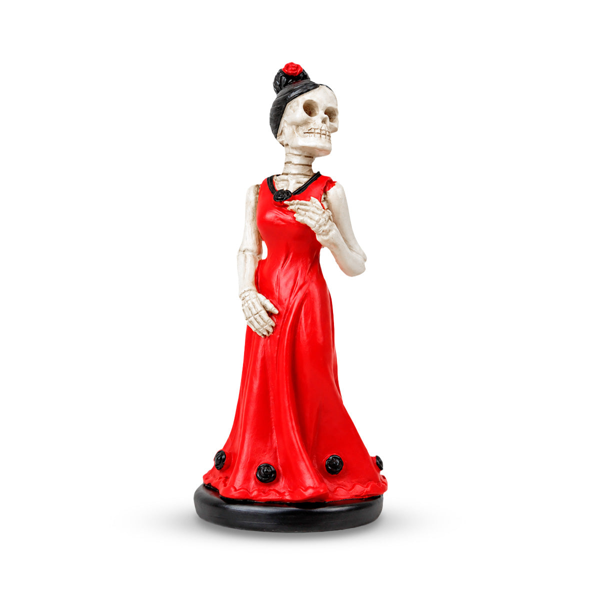 Catrina, Figura de Cerámica, Color Rojo