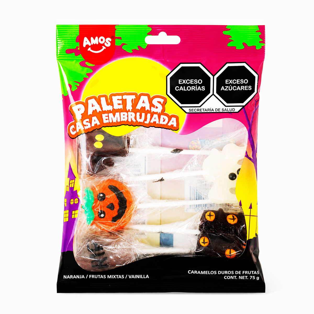 Casa Embrujada, Paletas de Caramelo, Amos, 75 gr