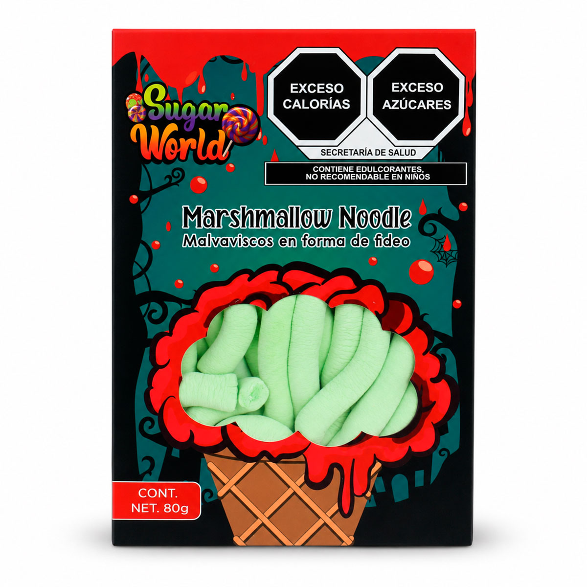 Malvavisco en Forma de Fideo, Sugar World, 80 gr