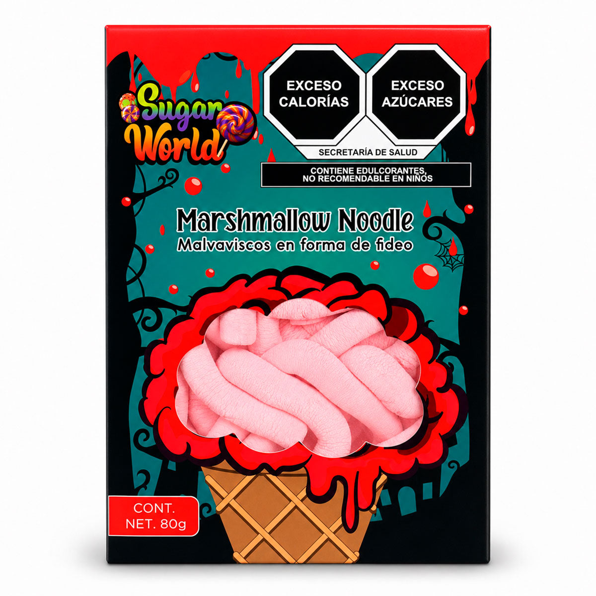 Malvavisco en Forma de Fideo, Sugar World, 80 gr