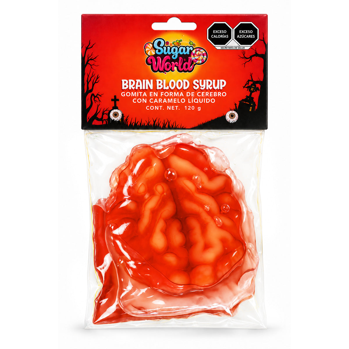 Dulce en Forma de Cerebro, Color Rojo, 120 g