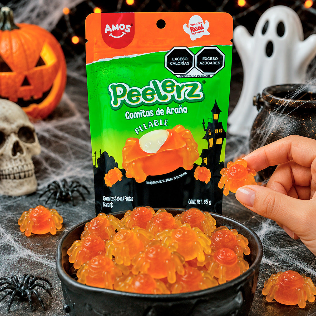 Araña, Gomitas Pelables, Peelerz, 65 gr