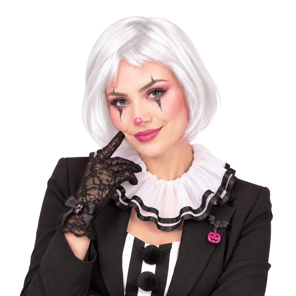 Peluca Corta para Halloween, Color Blanco