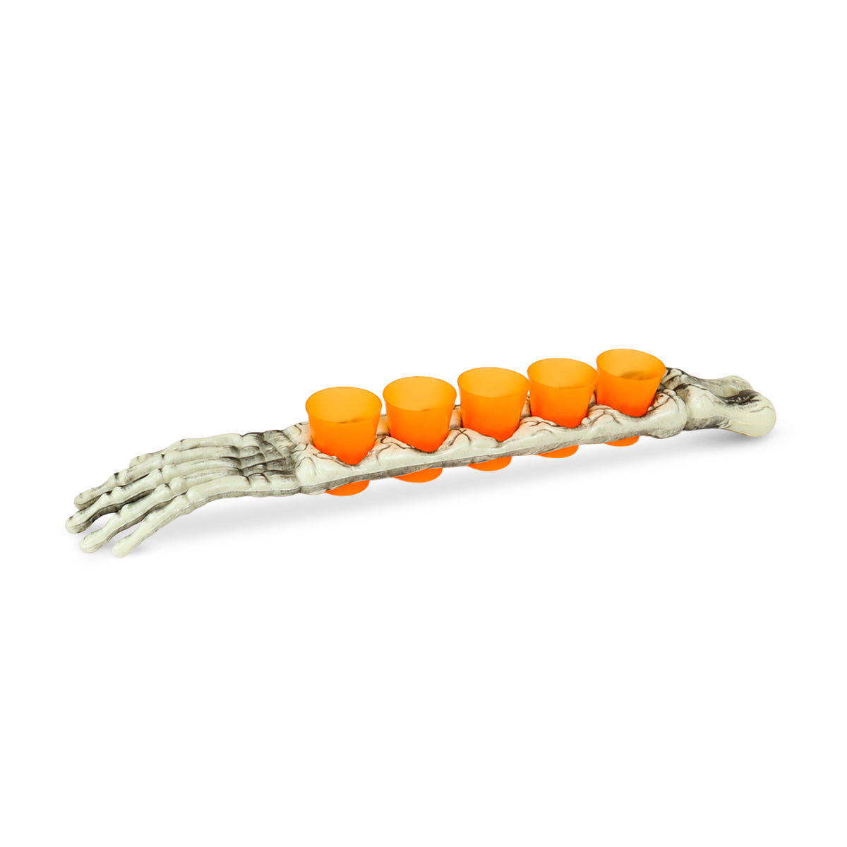 Brazo Esqueleto con Vasos para Shots, Color Naranja