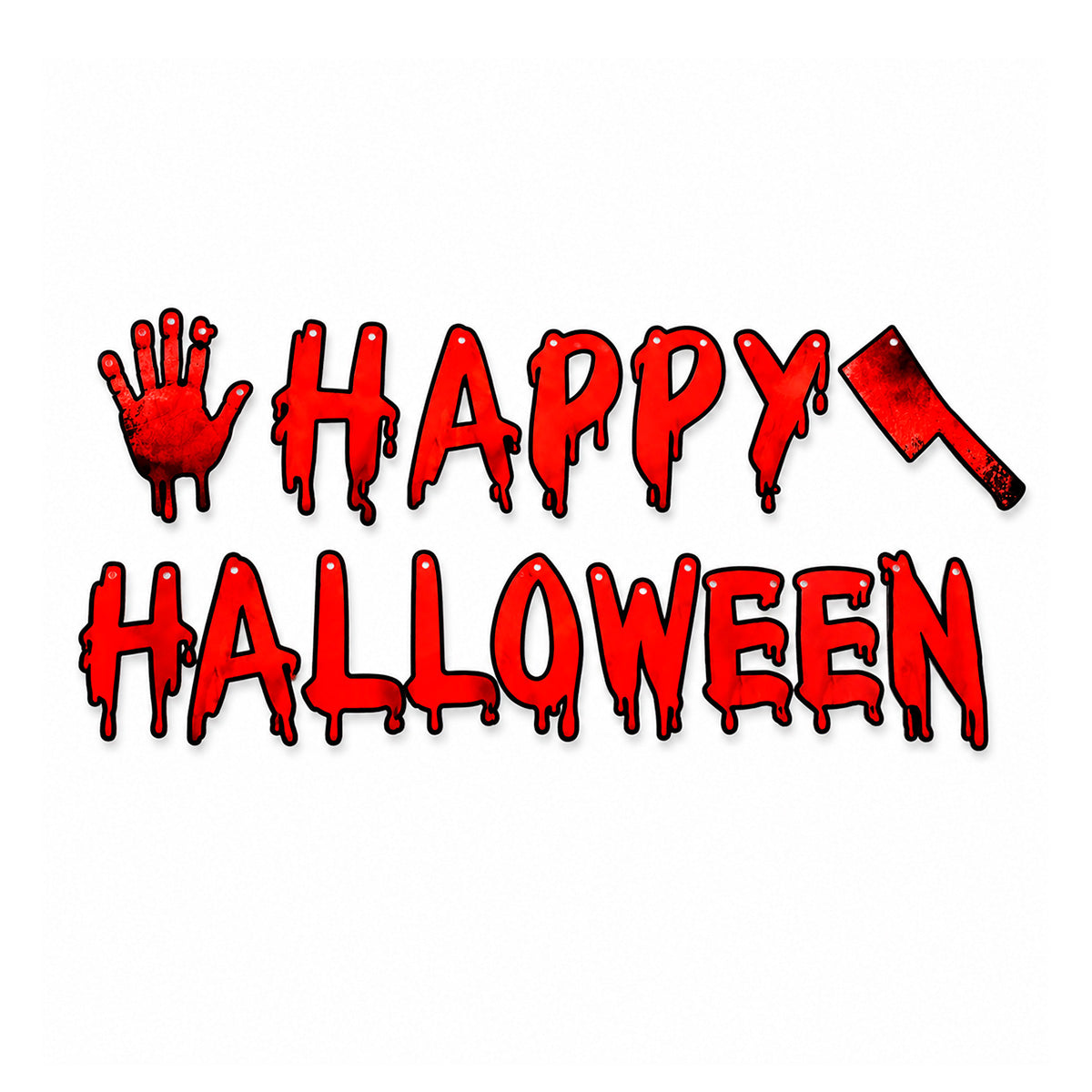 Banner Happy Halloween, Color Rojo