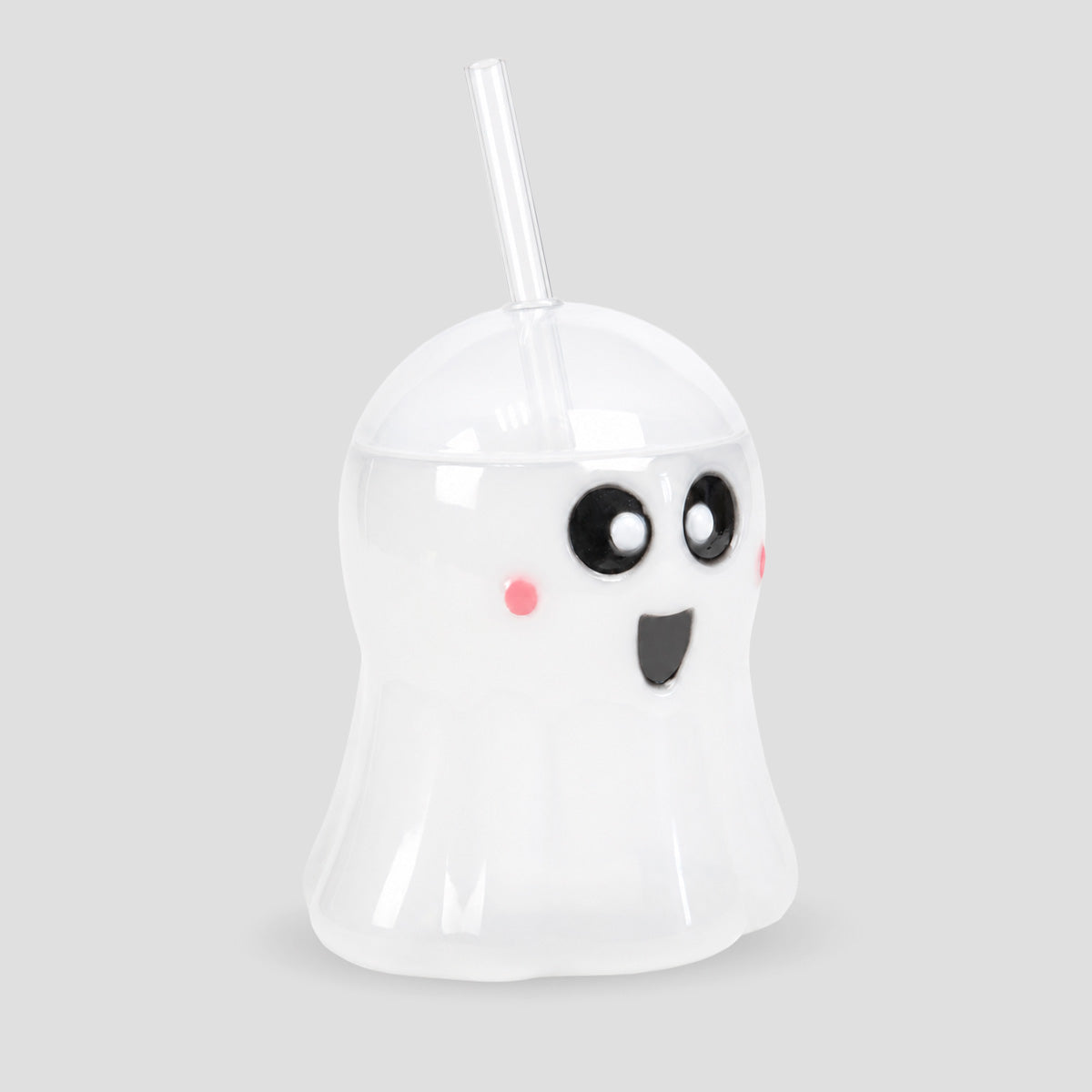 Vaso de Fantasma con Popote, Color Blanco