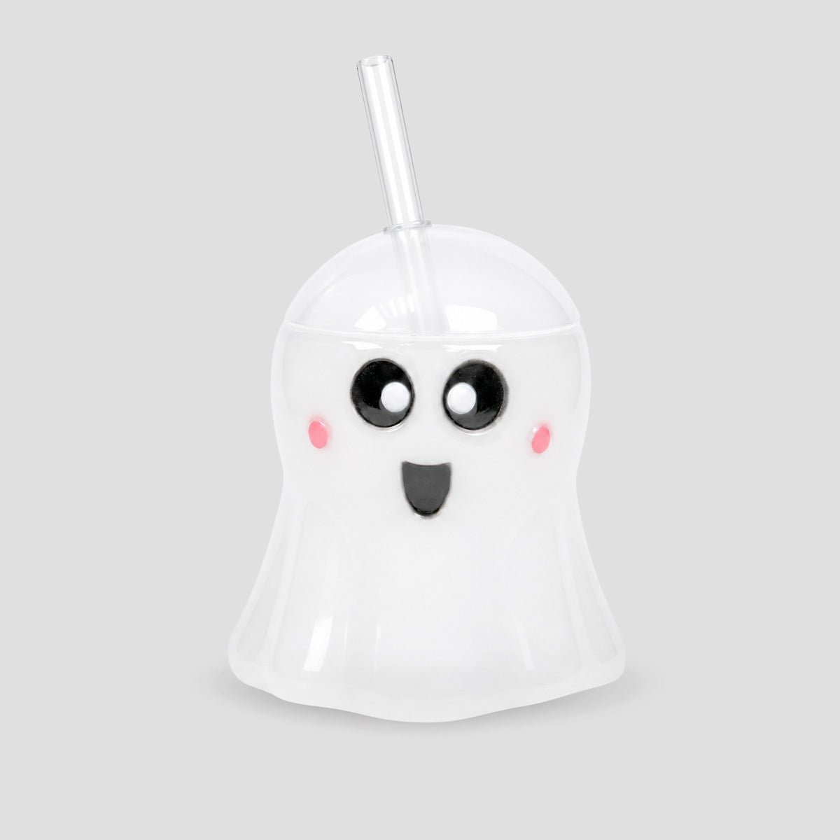 Vaso de Fantasma con Popote, Color Blanco