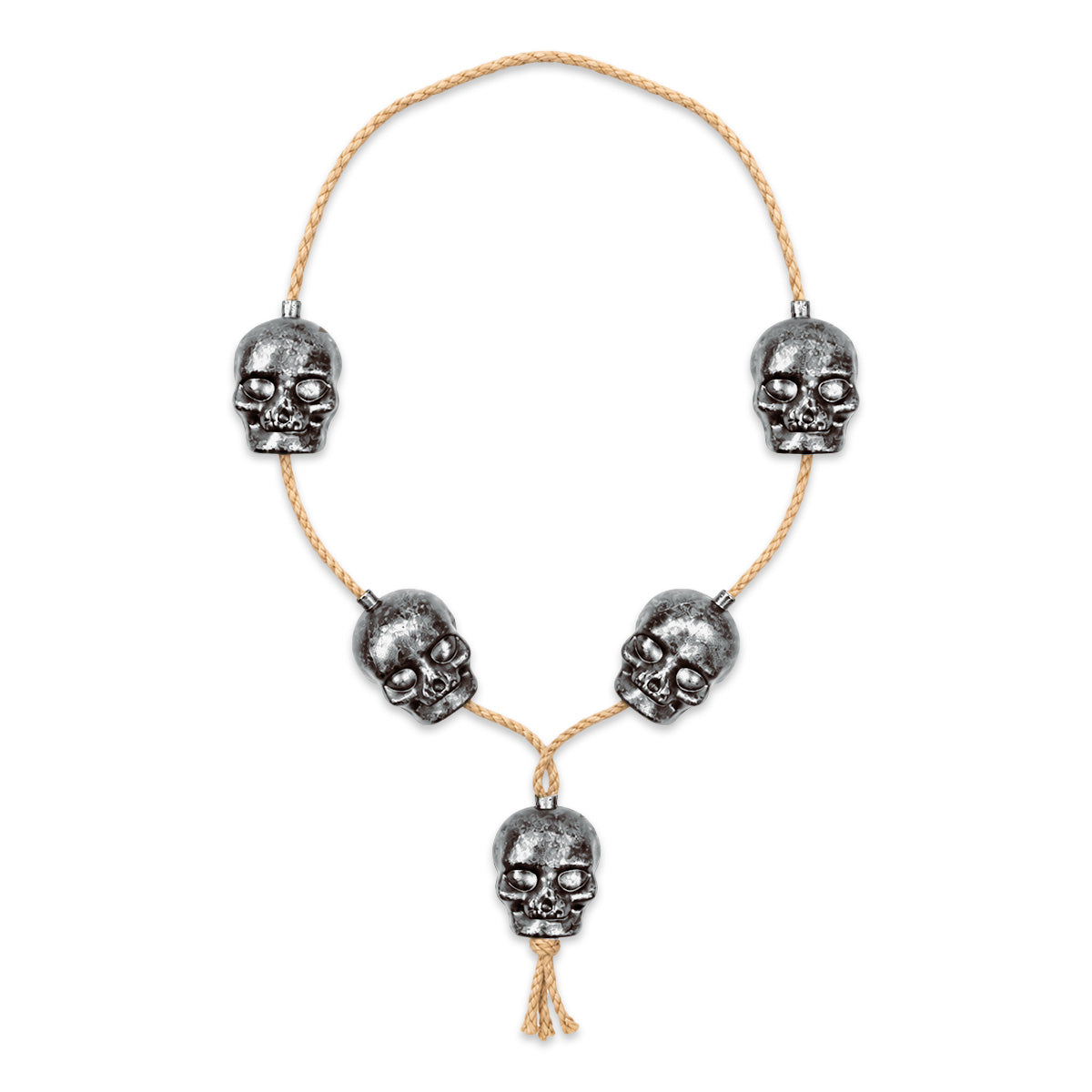 Collar de Calaveras para Halloween, Color Plateado