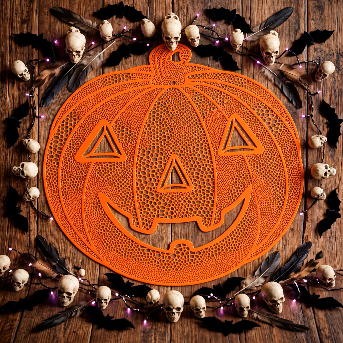 Mantel Individual de Calabaza, Color Naranja