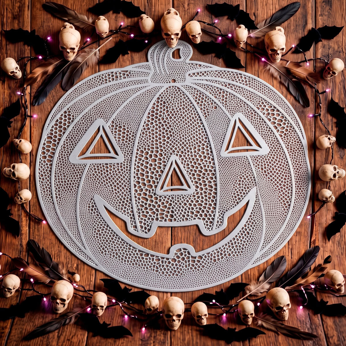 Mantel Individual de Calabaza, Color Plateado