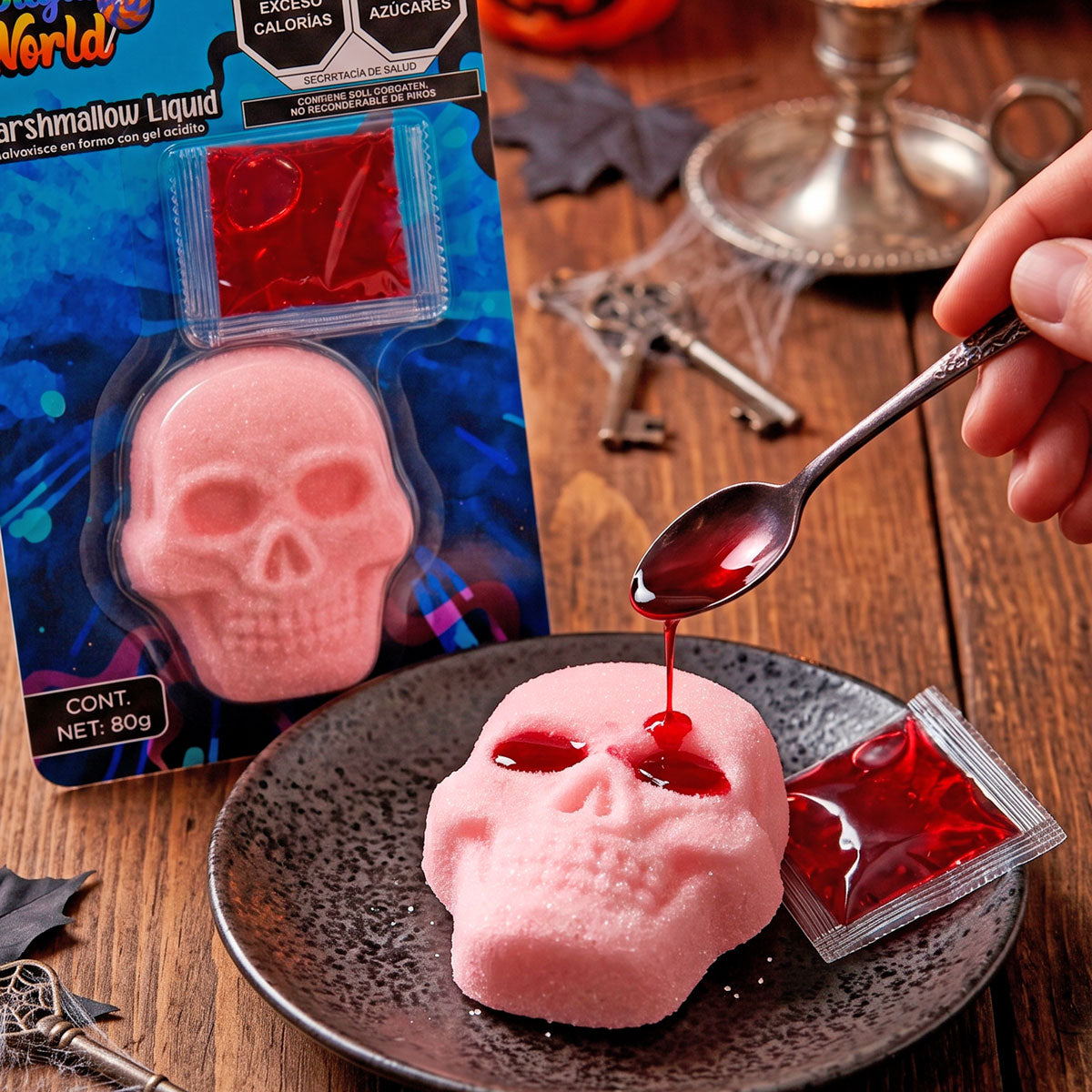 Calavera, Malvavisco con Gel Ácido