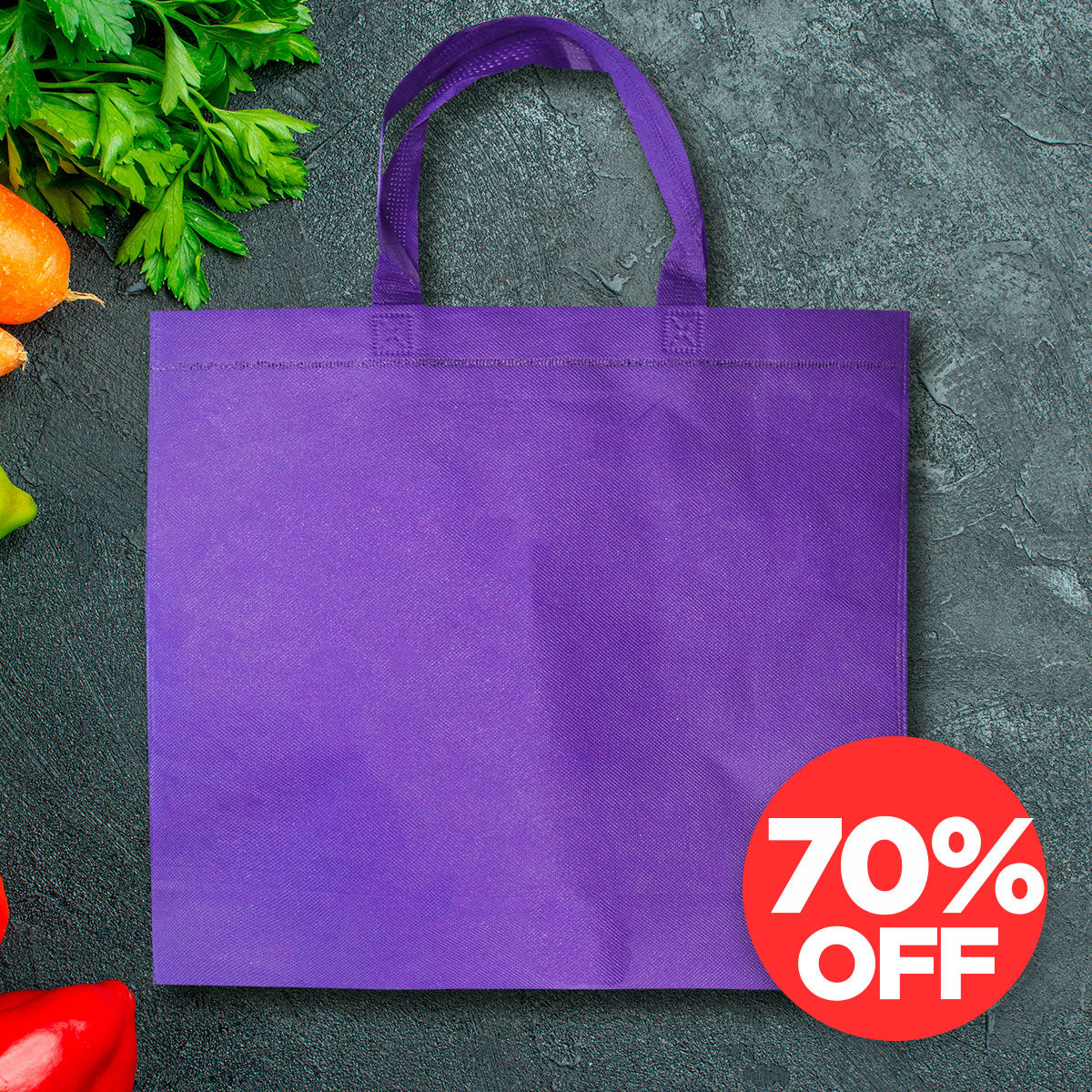 Bolsa de Tela Non Woven, color Morado, 45x40cm