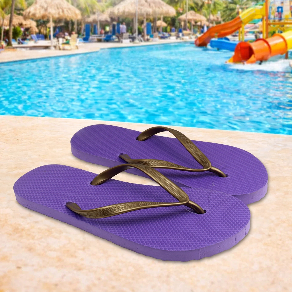 Sandalias, Color Morado y Dorado