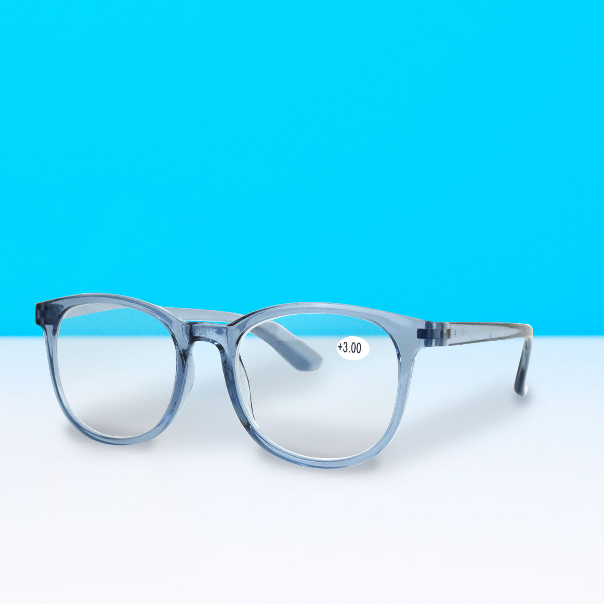 Lentes de Lectura Ovales, +2.00, Color Azul Transparente