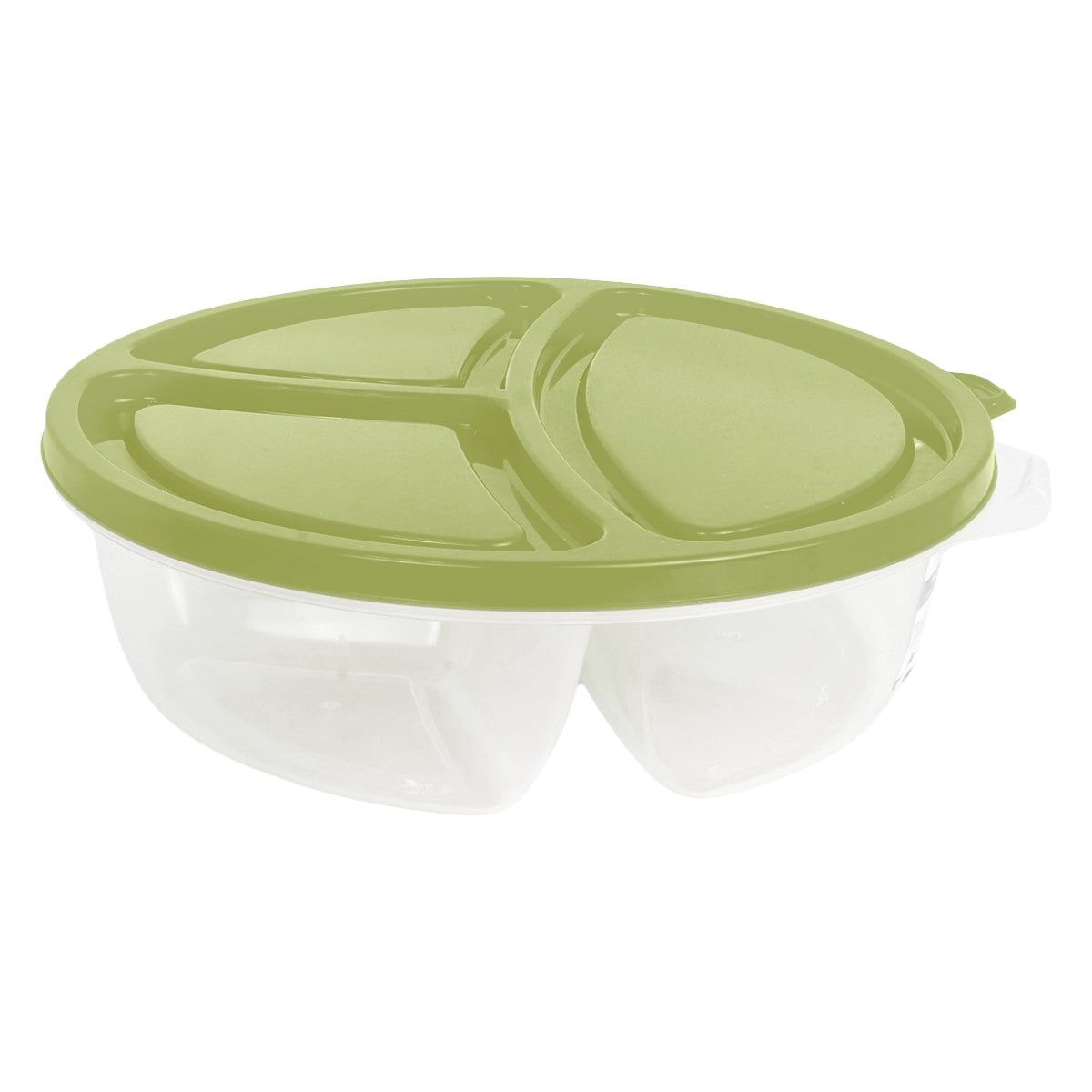 Contenedor de Plástico con 3 Divisiones, Color Verde