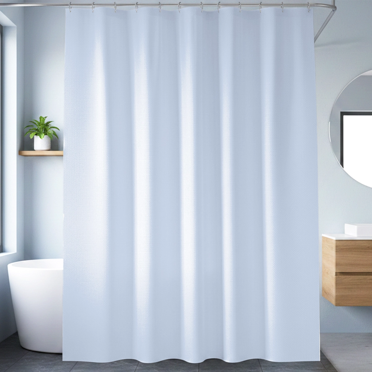 Cortina de Baño, Color Azul Claro
