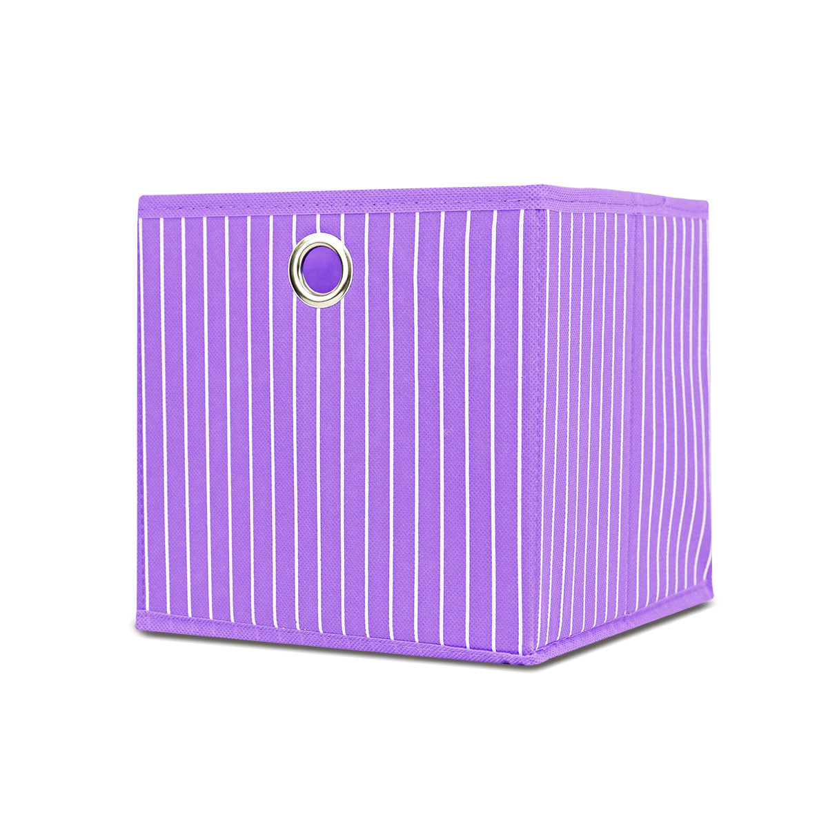 Mega Pack de 8 Cajas Cuadradas color Morado para Almacenamiento, Organizador Non Woven