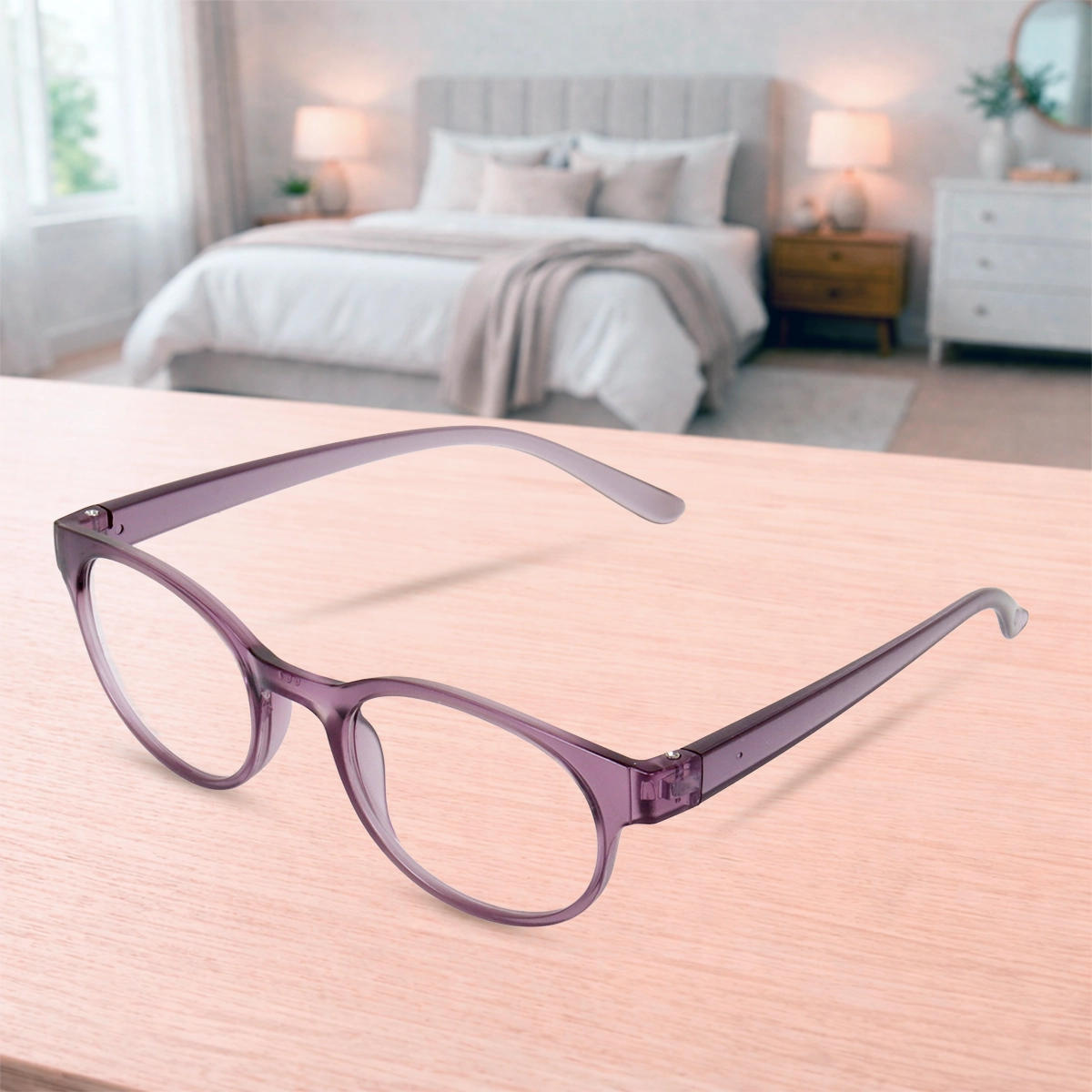 Lentes de Lectura, Redondos, Color Morado, +3.50