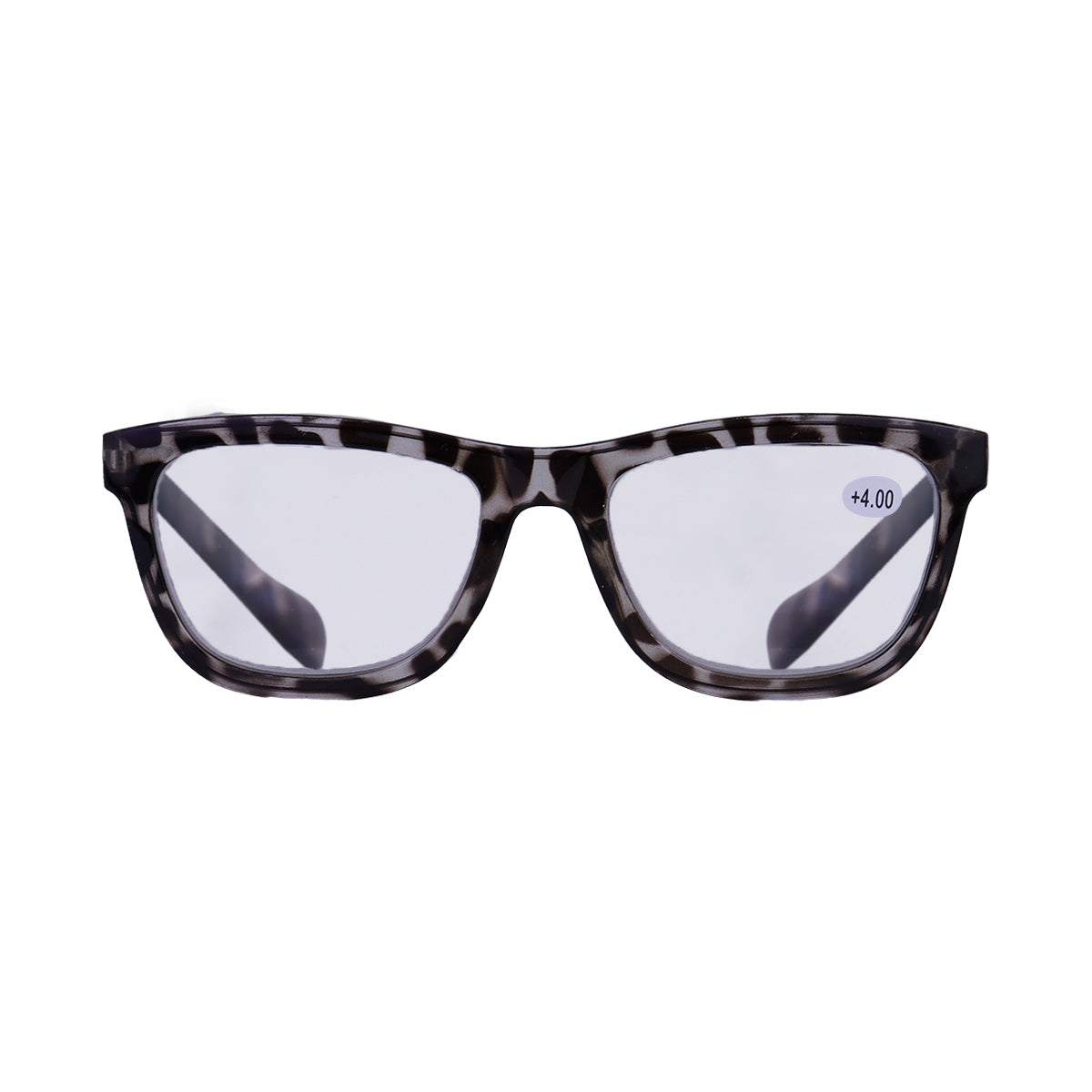 Lentes de Armazón Cuadrado color Negro con Blanco, Graduación de 4.00 Dioptrías