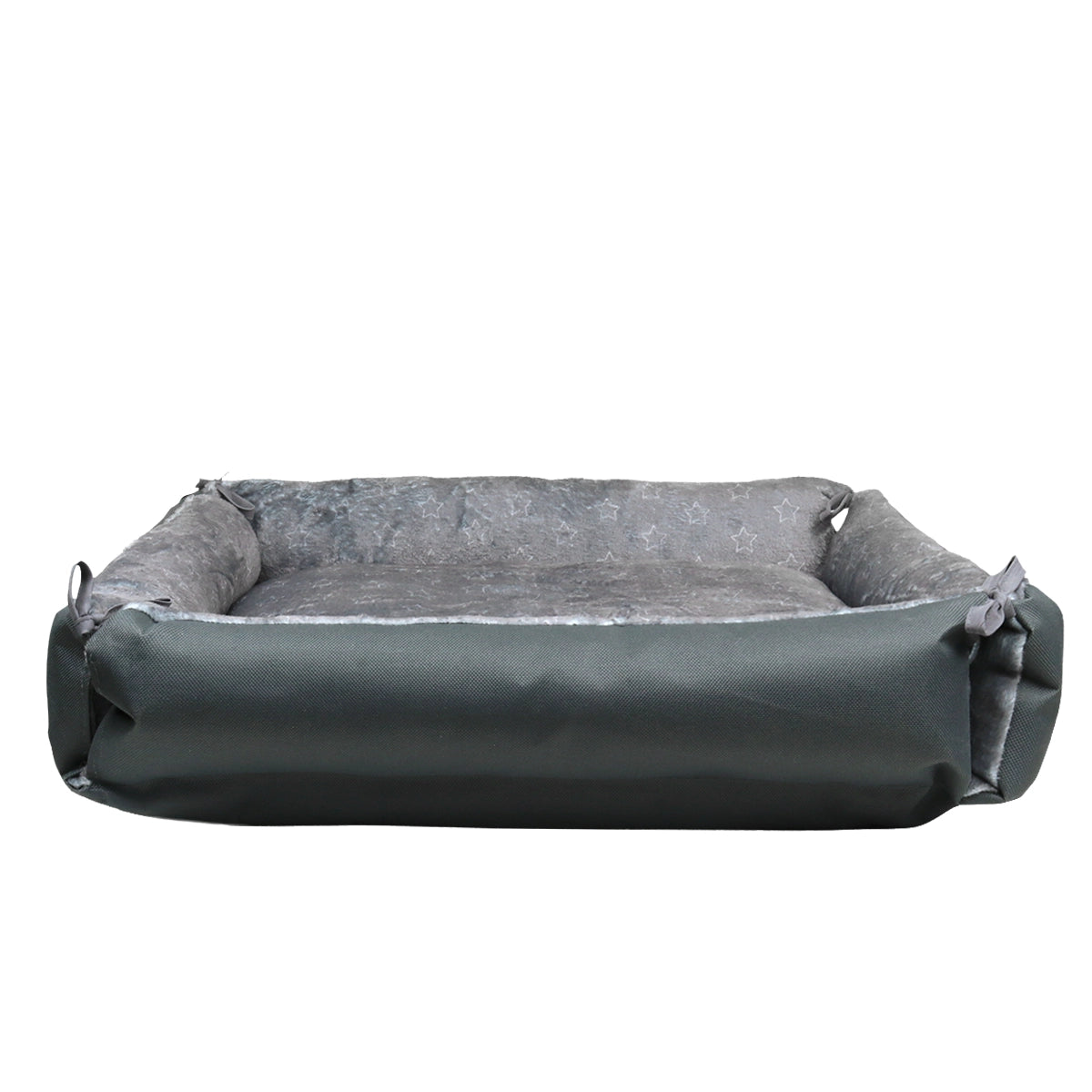 Cama para Mascota, Rectangular, Diseño Estrellas, Color Gris
