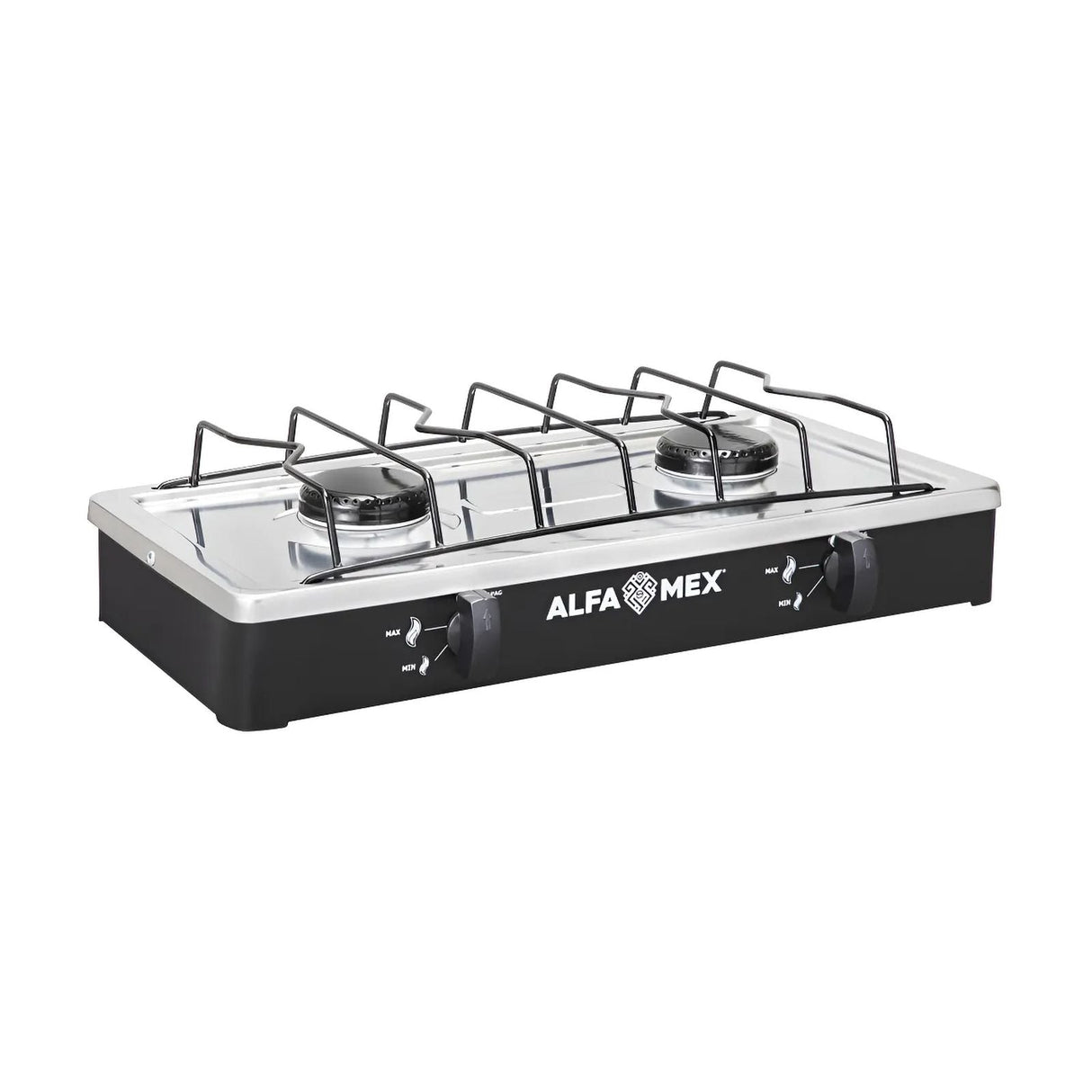 Parrilla de Gas Alfamex 2 Quemadores Negra 304