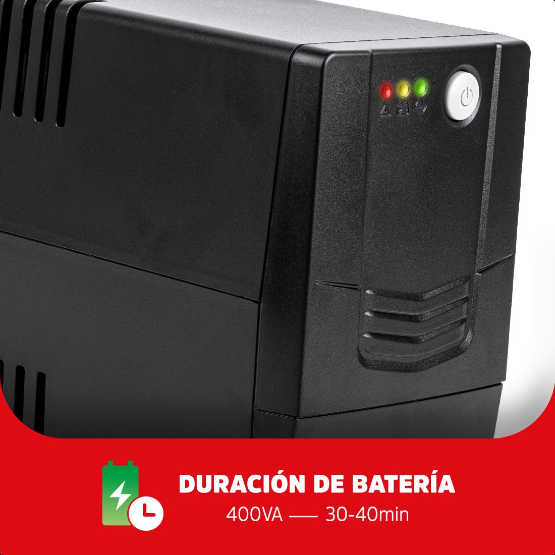 No Break UPS 400VA-240W 6 contactos, ENERGIZER