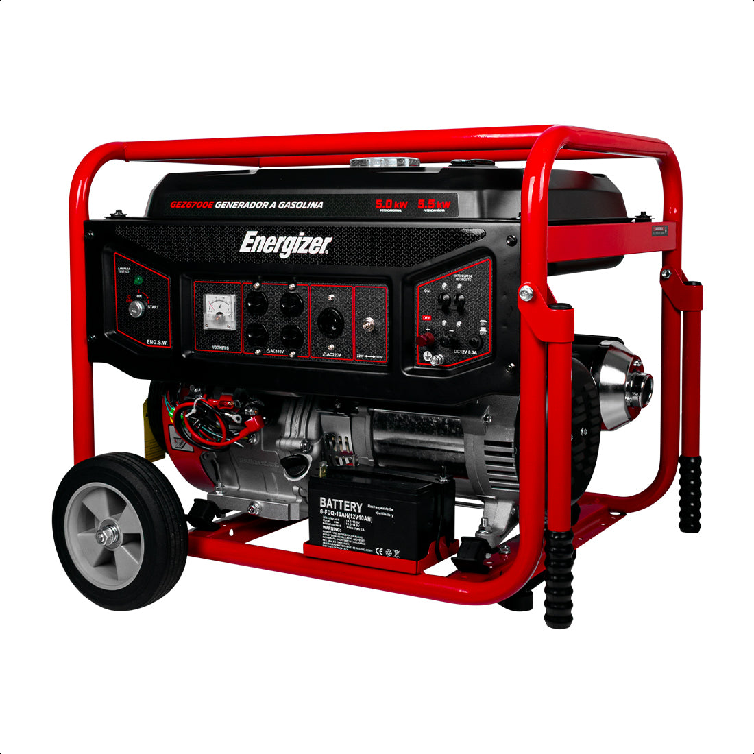 Generador de luz portátil 5.5 kW 389CC 25L Regulador Voltaje Arr Man ENERGIZER