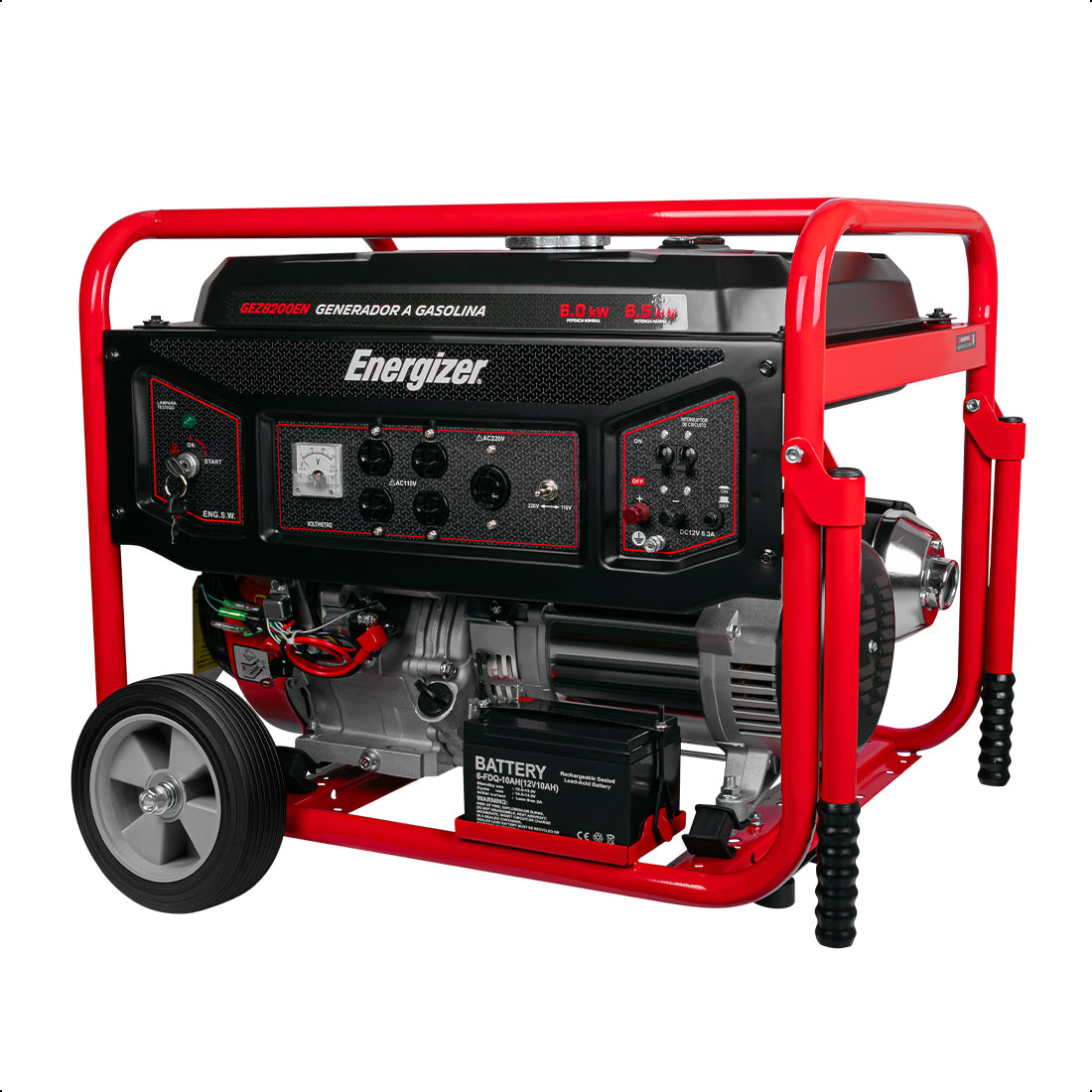 Generador portátil 6.5 kW 420CC 25L Regulador Voltaje Arr Man ENERGIZER GEZ8200EN