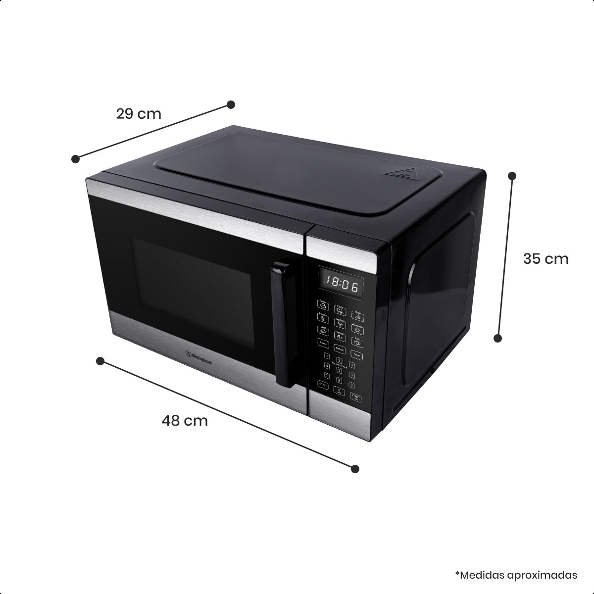 Microondas Westinghouse Digital 25L 10 Niveles de Potencia