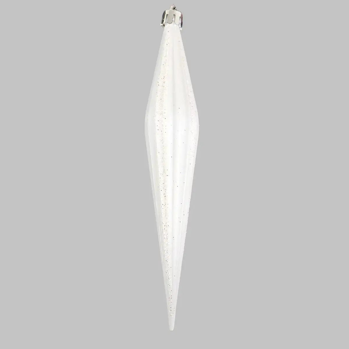 Esferas Navideñas, Forma Diamante Largo, Color Blanco, 2 pzas