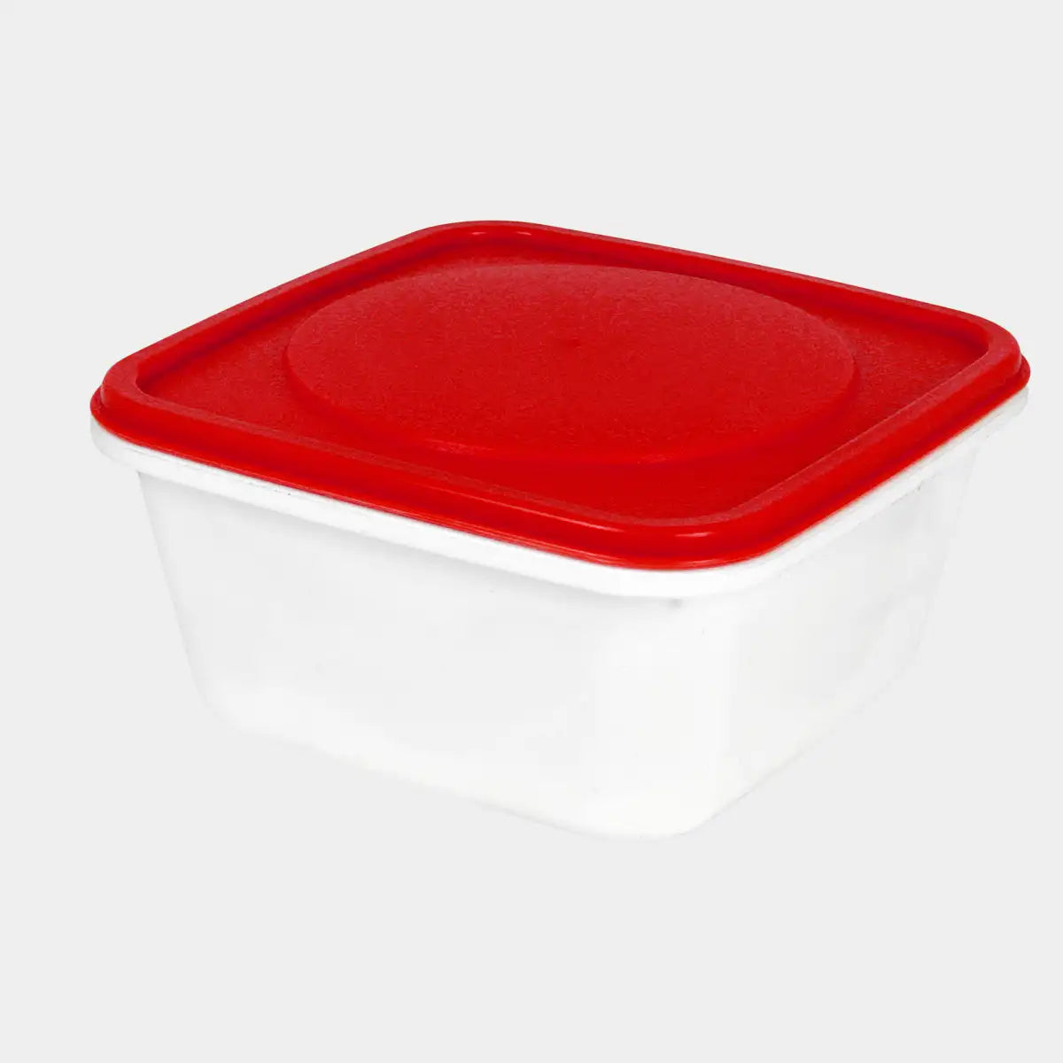 Contenedor de Plástico Blanco, Tapa Roja, 280 ml