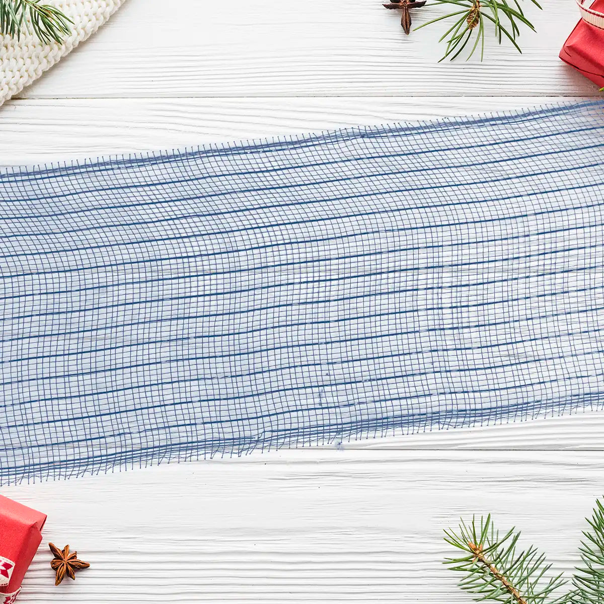 Listón Navideño Mesh, Color Azul, 3 m