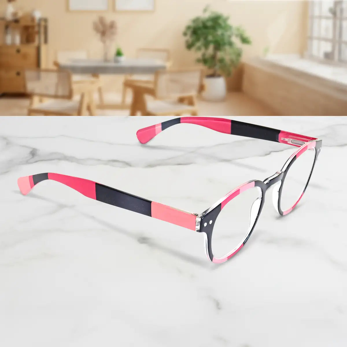 Lentes de Lectura con Estuche, Color Negro y Rosa, +2.50
