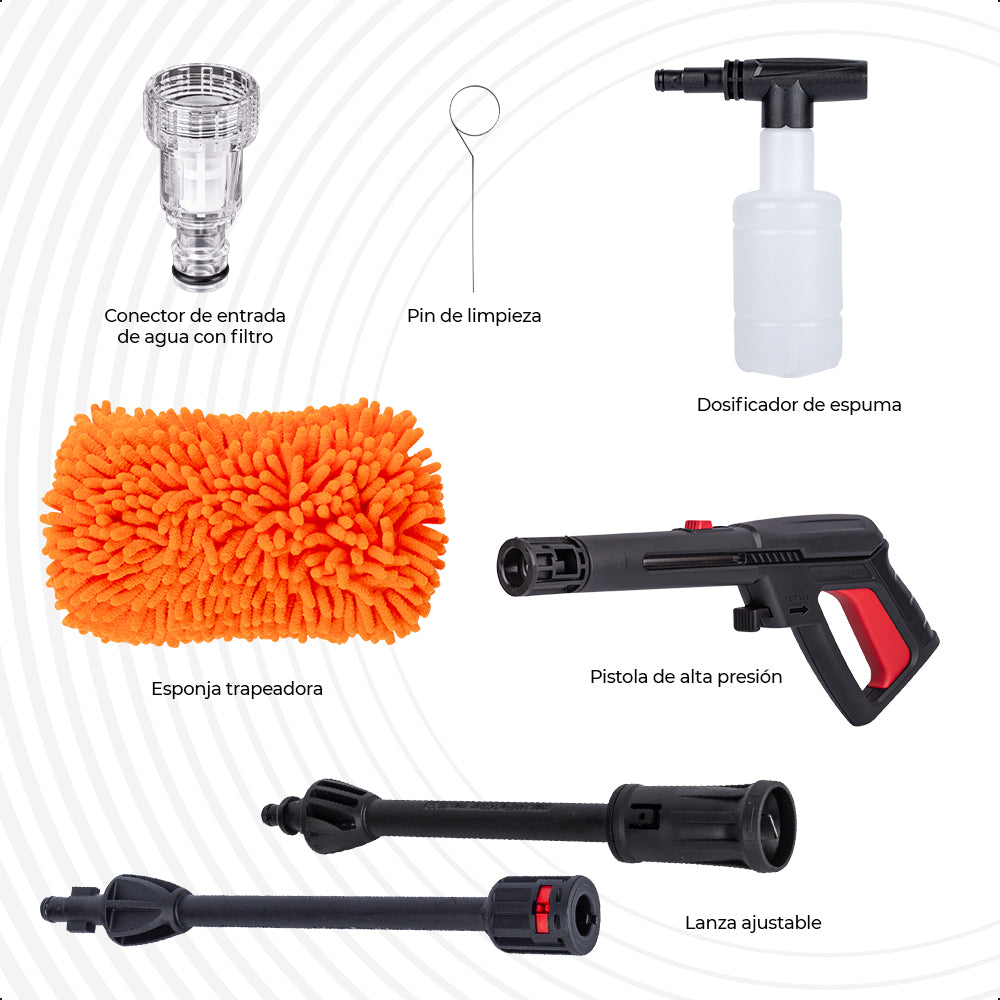 Hidrolavadora eléctrica 1400W-1500psi, ENERGIZER