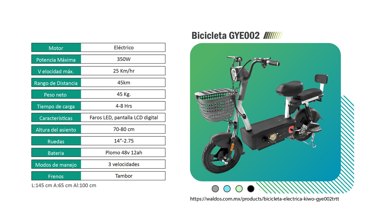 Bicicleta Eléctrica Kiwo GYE002