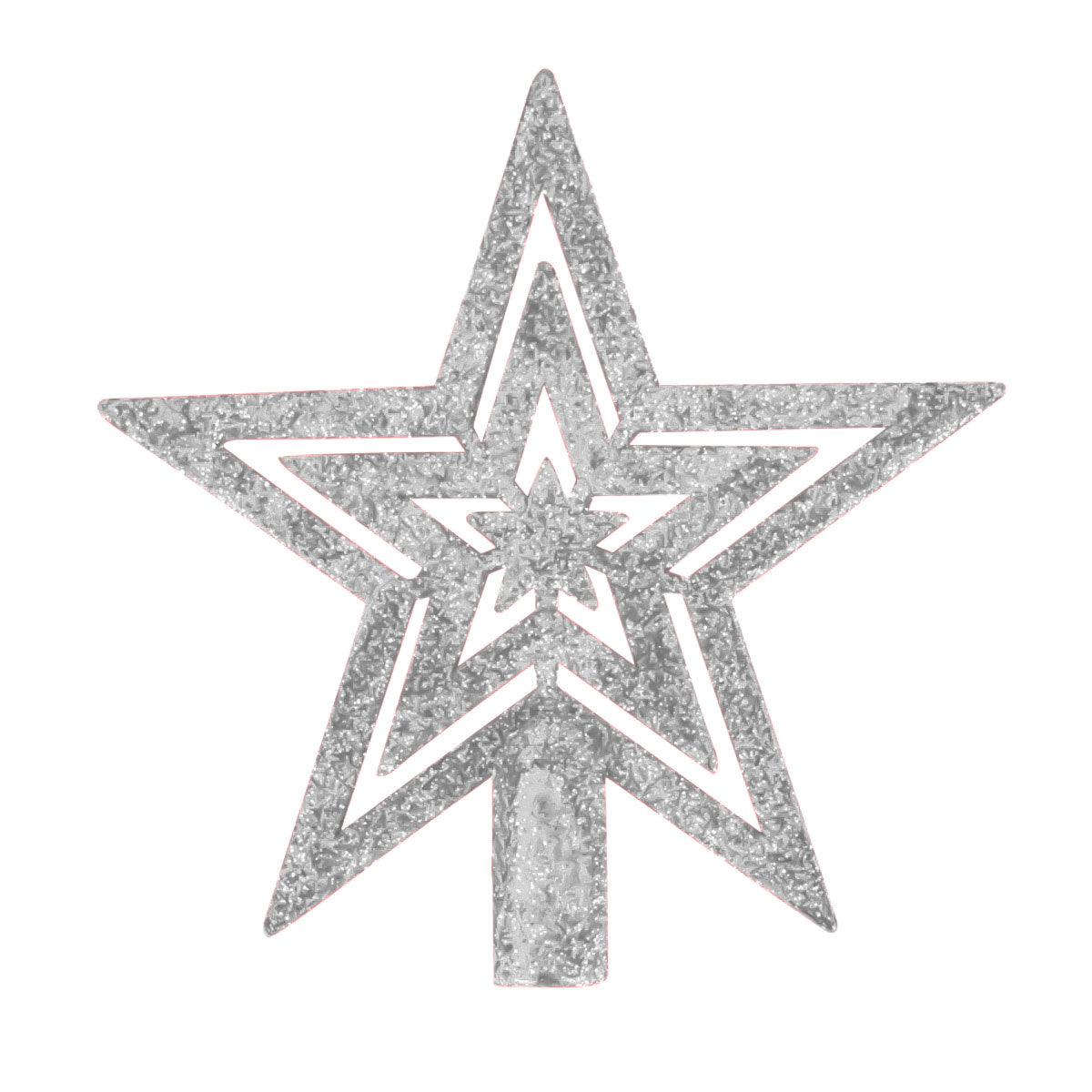 Mini Estrella Brillante, Punta de Árbol, Color Plata