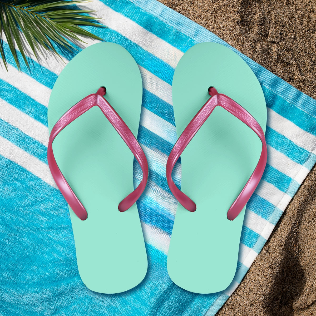 Sandalias, Color Verde y Rosa, Talla 25