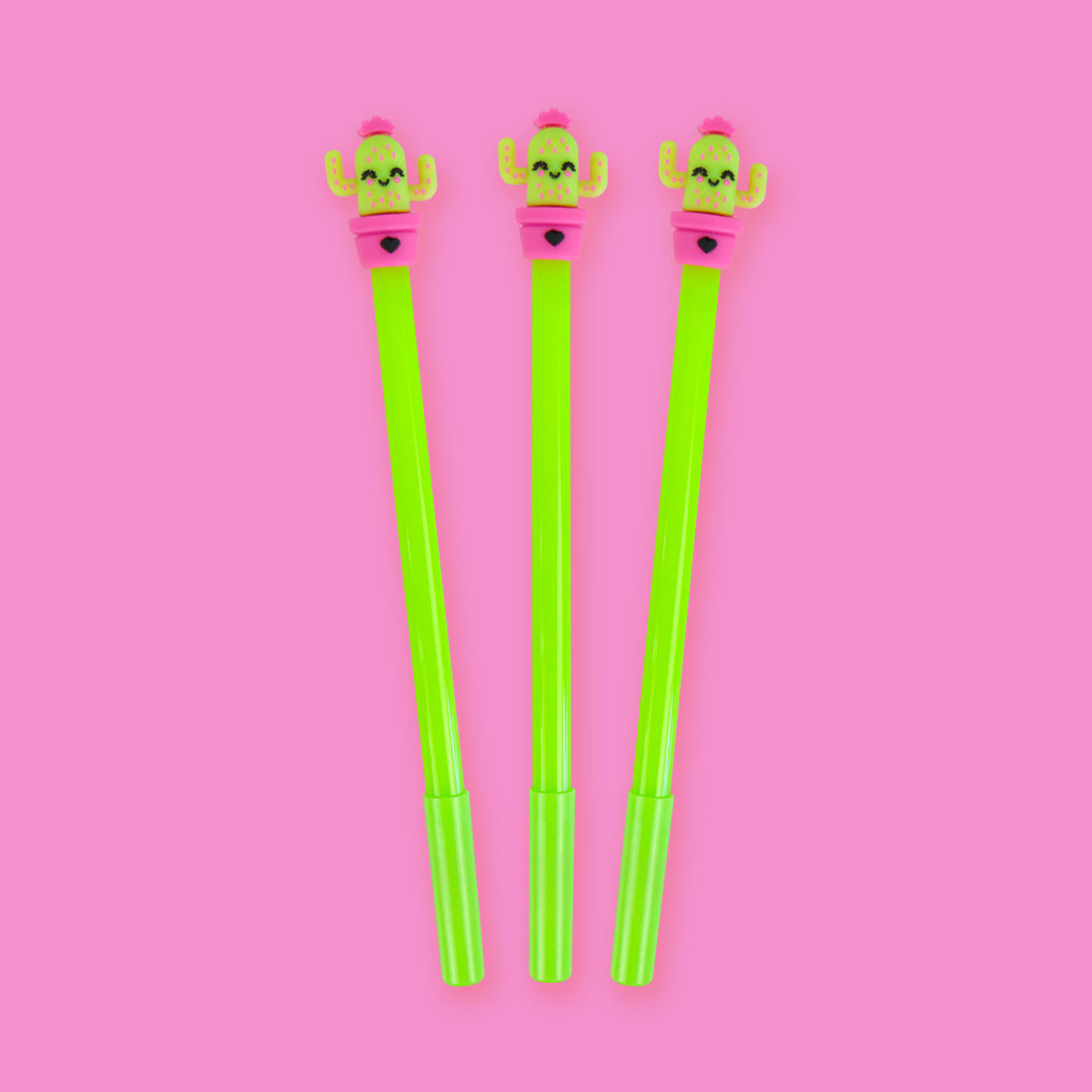 Set de BolÃgrafos de Cactus, 3 piezas, Color Verde