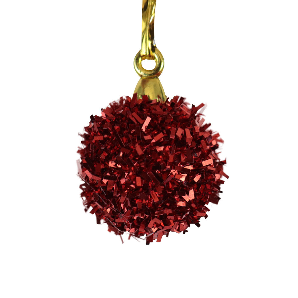 Set de 6 Mini Esferas de Tinsel color Rojo