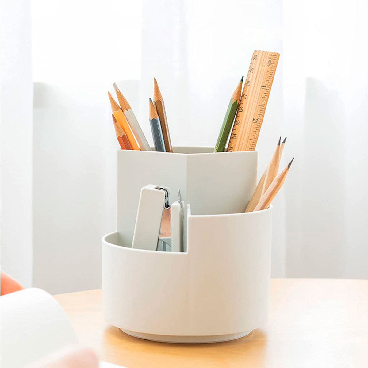 Organizador Giratorio 3 Divisiones, color Beige