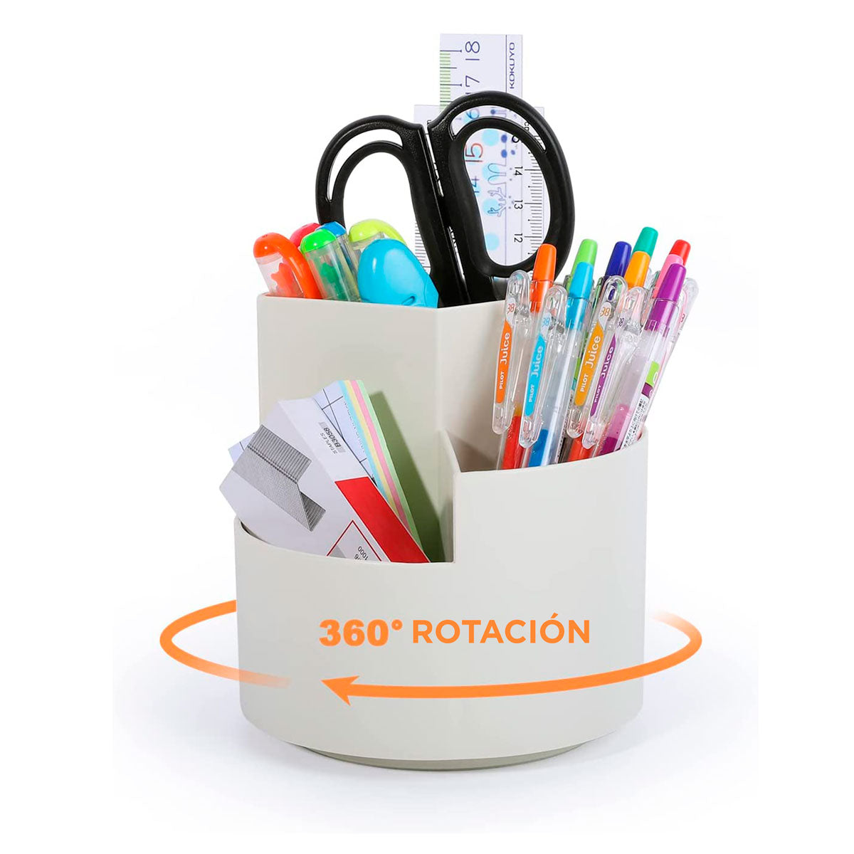Organizador Giratorio 3 Divisiones, color Beige