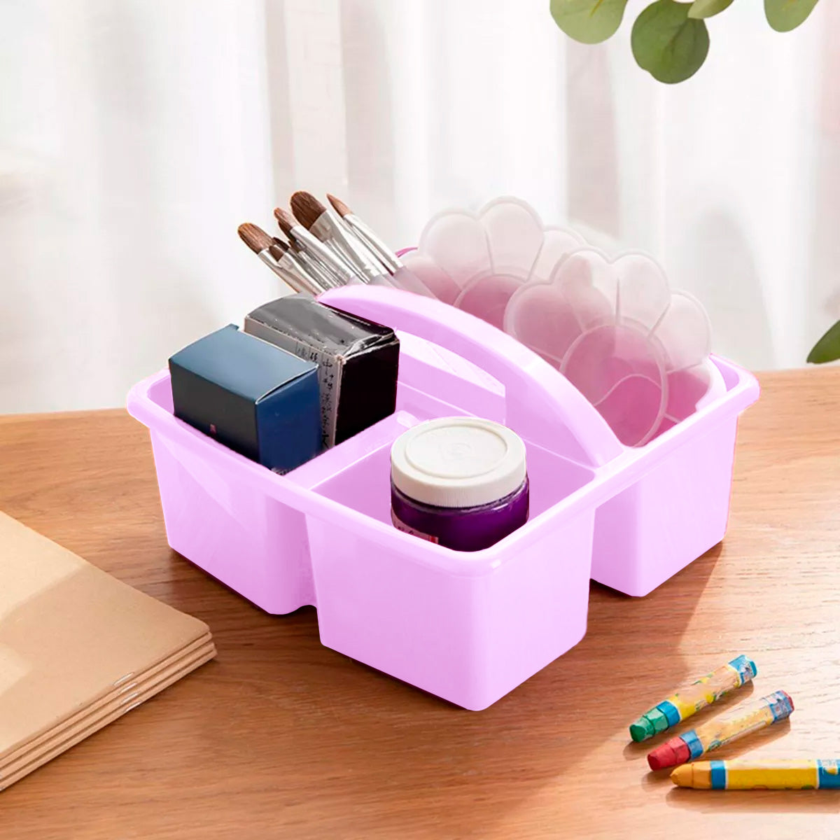 Caja organizadora Plástico, 4 Divisiones color Lila