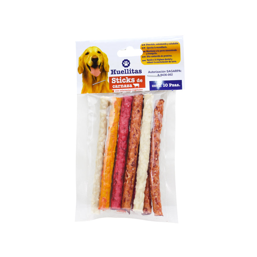 Huellitas Sticks de Carnaza 10 Piezas
