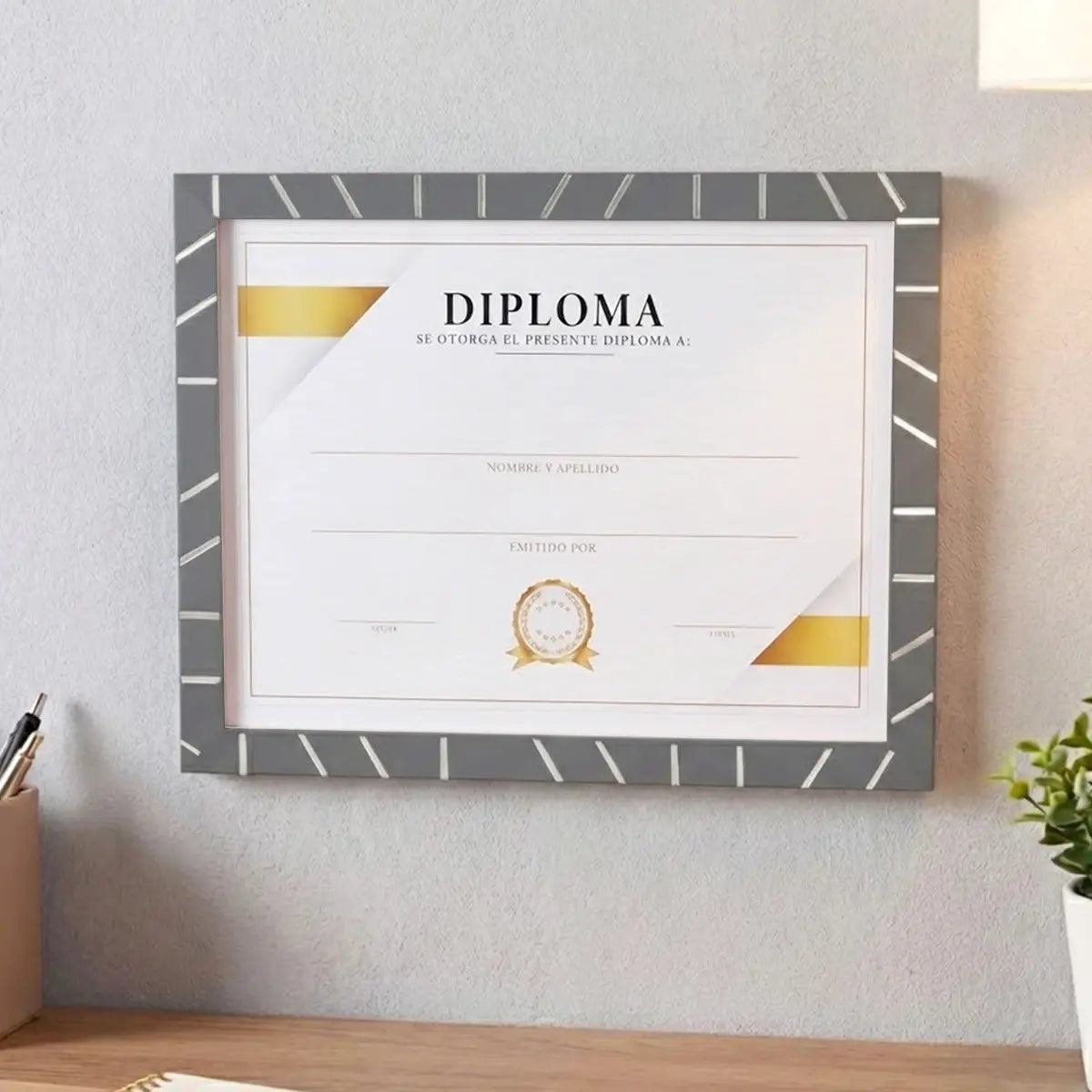 Porta Documento, Marco Gris y Plata