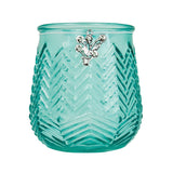Portavelas de Cristal, Color Aqua