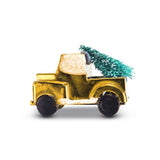 Ornamento, Mini Camioneta con Árbol, Color Oro
