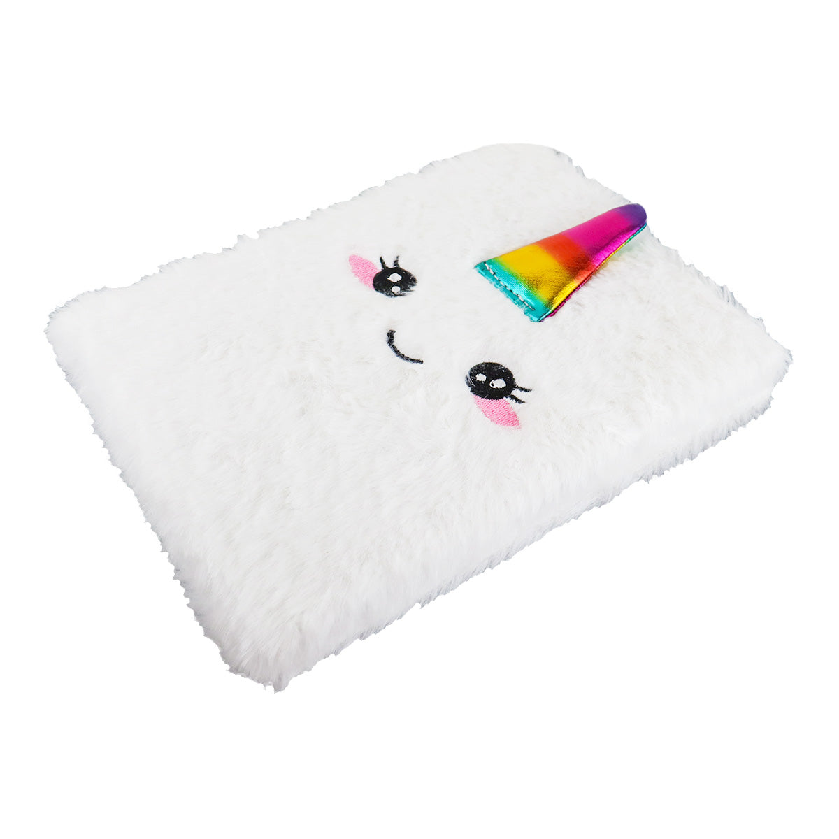 Libreta de Peluche con Diseño de Unicornio, color Blanco