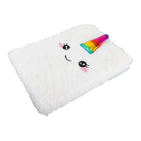 Libreta de Peluche con Diseño de Unicornio, color Blanco