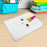 Libreta de Peluche con Diseño de Unicornio, color Blanco