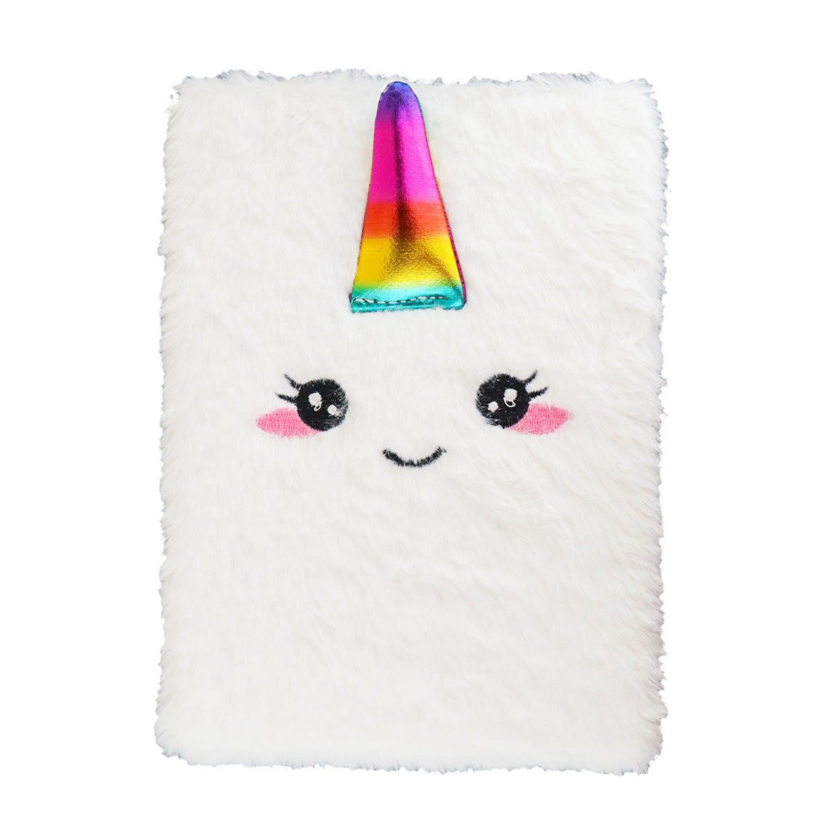 Libreta de Peluche con Diseño de Unicornio, color Blanco